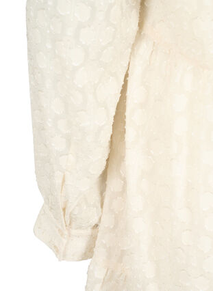 Jacquard-Kleid mit Rüschenkragen, Birch, Packshot image number 3