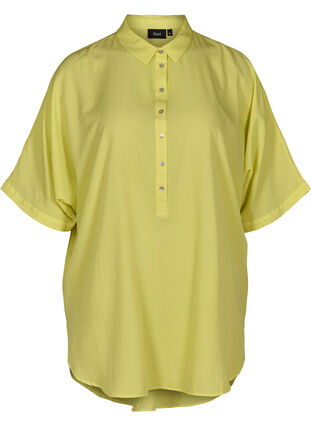 Oversize Bluse mit kurzen Ärmeln, Sunny Lime, Packshot image number 0