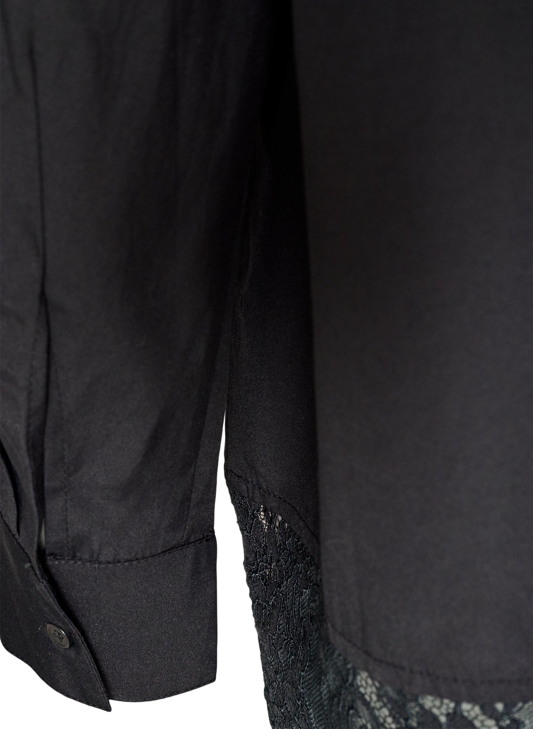 ZizziLockere Bluse mit breiten Spitzen, Schwarz, Packshot image number 3