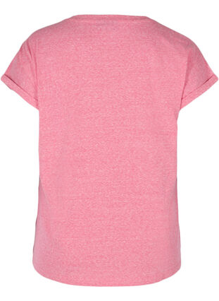 Meliertes T-Shirt aus Baumwolle, Fuchsia Purple Mel. , Packshot image number 1