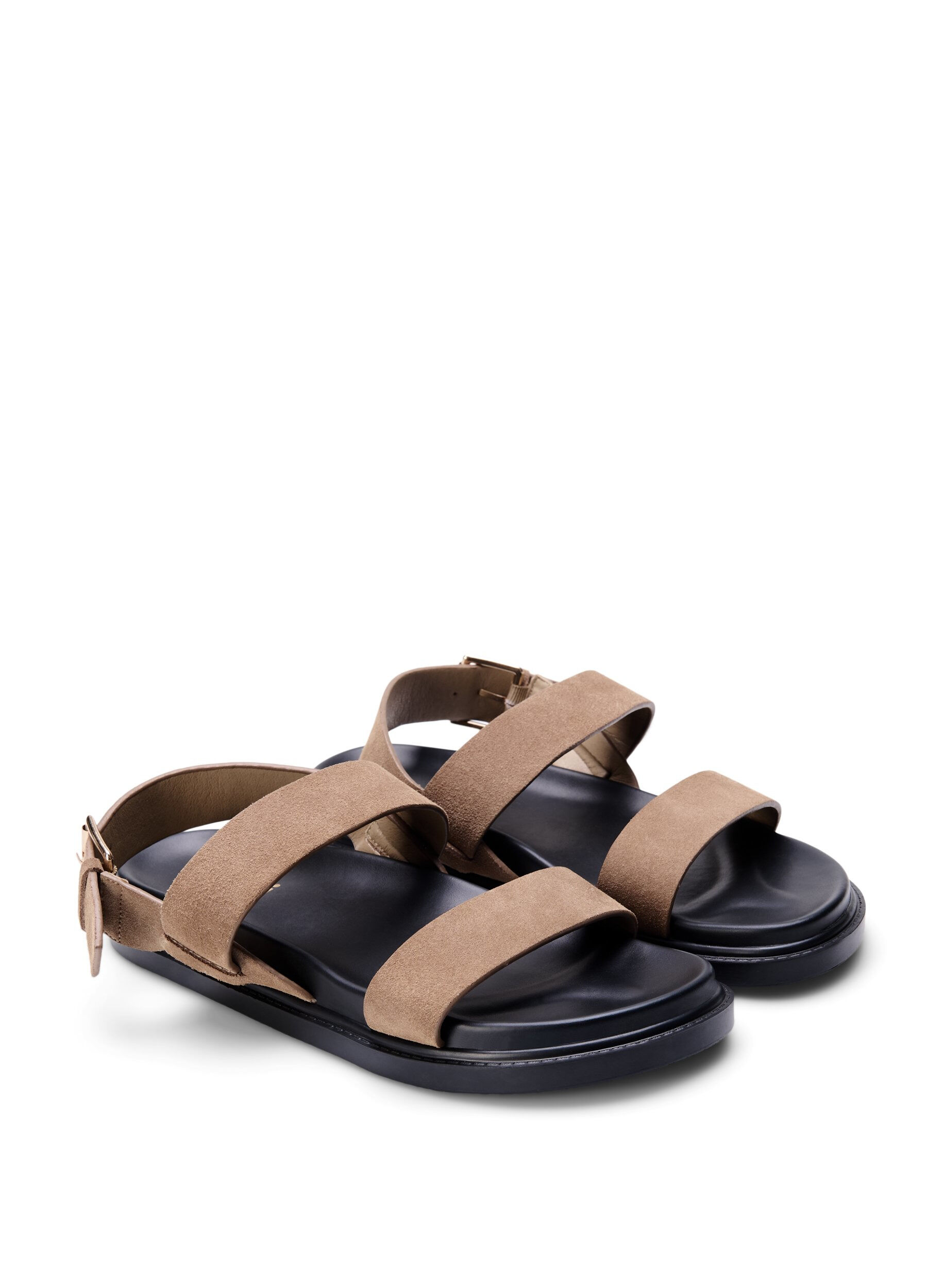 ZizziWide Fit Sandalen aus Wildleder, Brown, Packshot image number 1