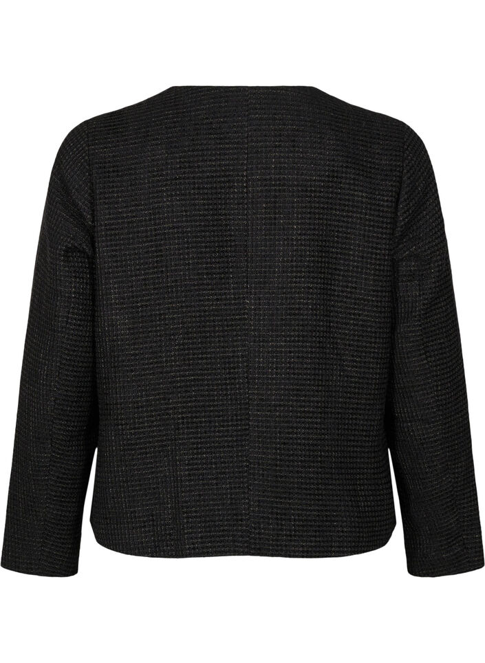 Bouclé-Jacke mit Taschen und Zierknöpfen, Black, Packshot image number 1