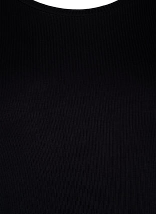 T-Shirt aus gerippter Viskose, Black, Packshot image number 2