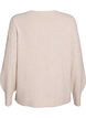 Stricktop mit Lochmuster und Ballonärmeln, Beige, Packshot image number 1
