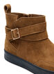 Kurzer, weit geschnittener Stiefel aus Wildleder, Tobacco Brown, Packshot image number 3