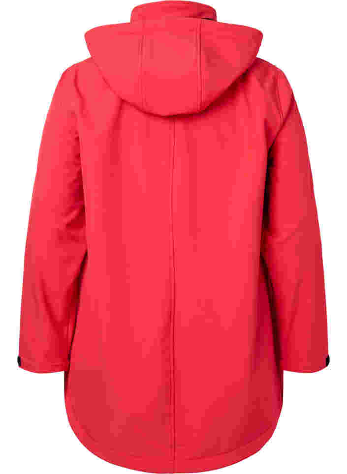 Softshell-Jacke mit abnehmbarer Kapuze, Poppy Red, Packshot image number 1