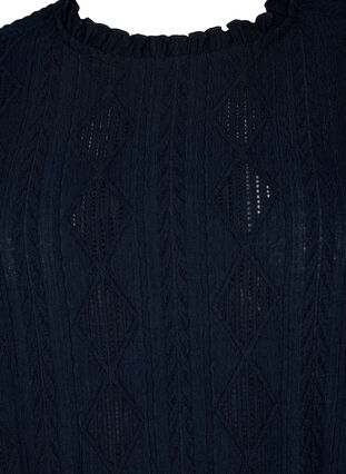 Bluse mit Rüschendetails und einem Ton in Ton gehaltenen Muster, Night Sky, Packshot image number 2