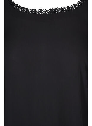 Bluse mit 3/4 Ärmeln und Spitzenrücken, Black, Packshot image number 2