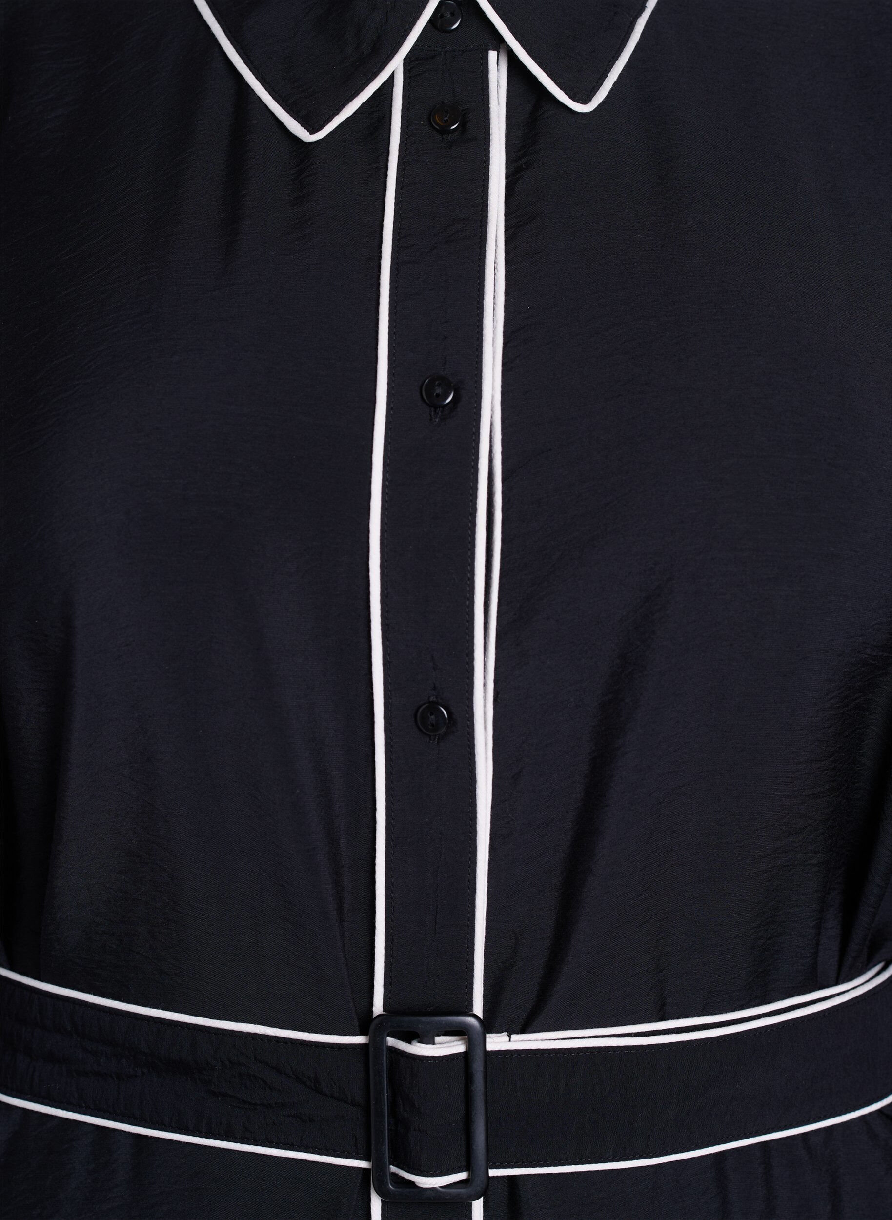 ZizziMidi-Hemdkleid mit Kontrastkanten, Schwarz, Packshot image number 2