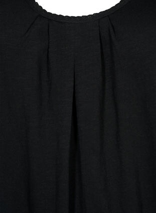 Top aus Baumwolle mit Spitzenbesatz, Black, Packshot image number 2
