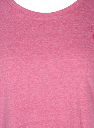 Meliertes T-Shirt aus Baumwolle, Fandango Pink Mel, Packshot image number 2