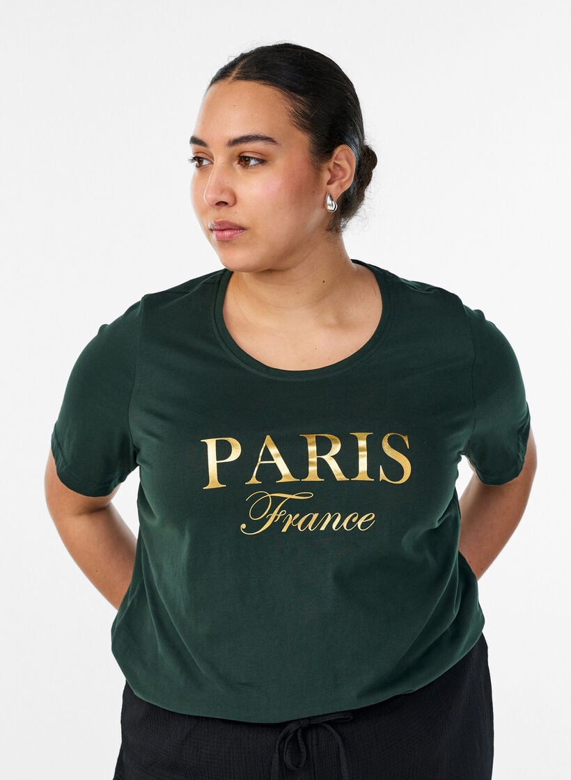 T-Shirt mit Print, Gr&uuml;n, Model image number 0