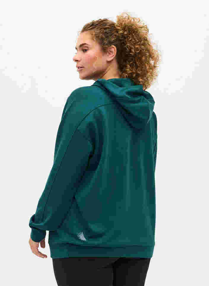 Lockeres Sweatshirt mit Kapuze, Deep Teal, Model