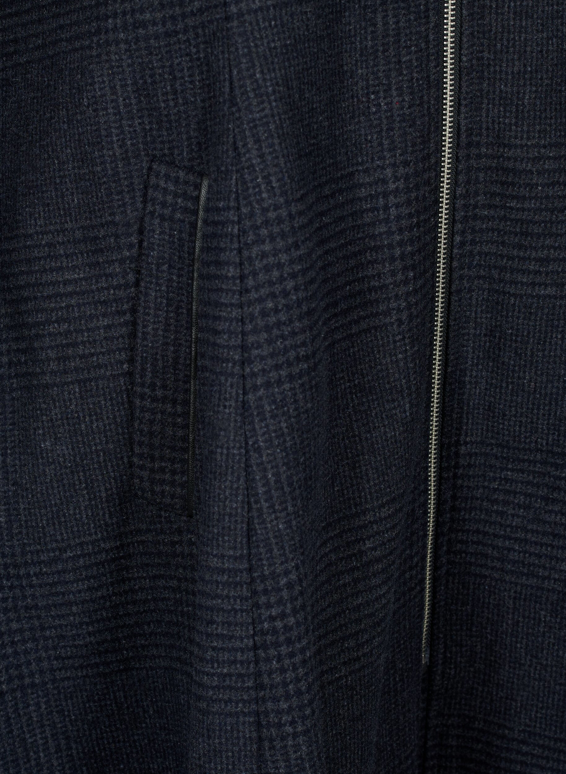 ZizziKarierter Mantel mit Wolle, Dark Grey Melange, Packshot image number 3