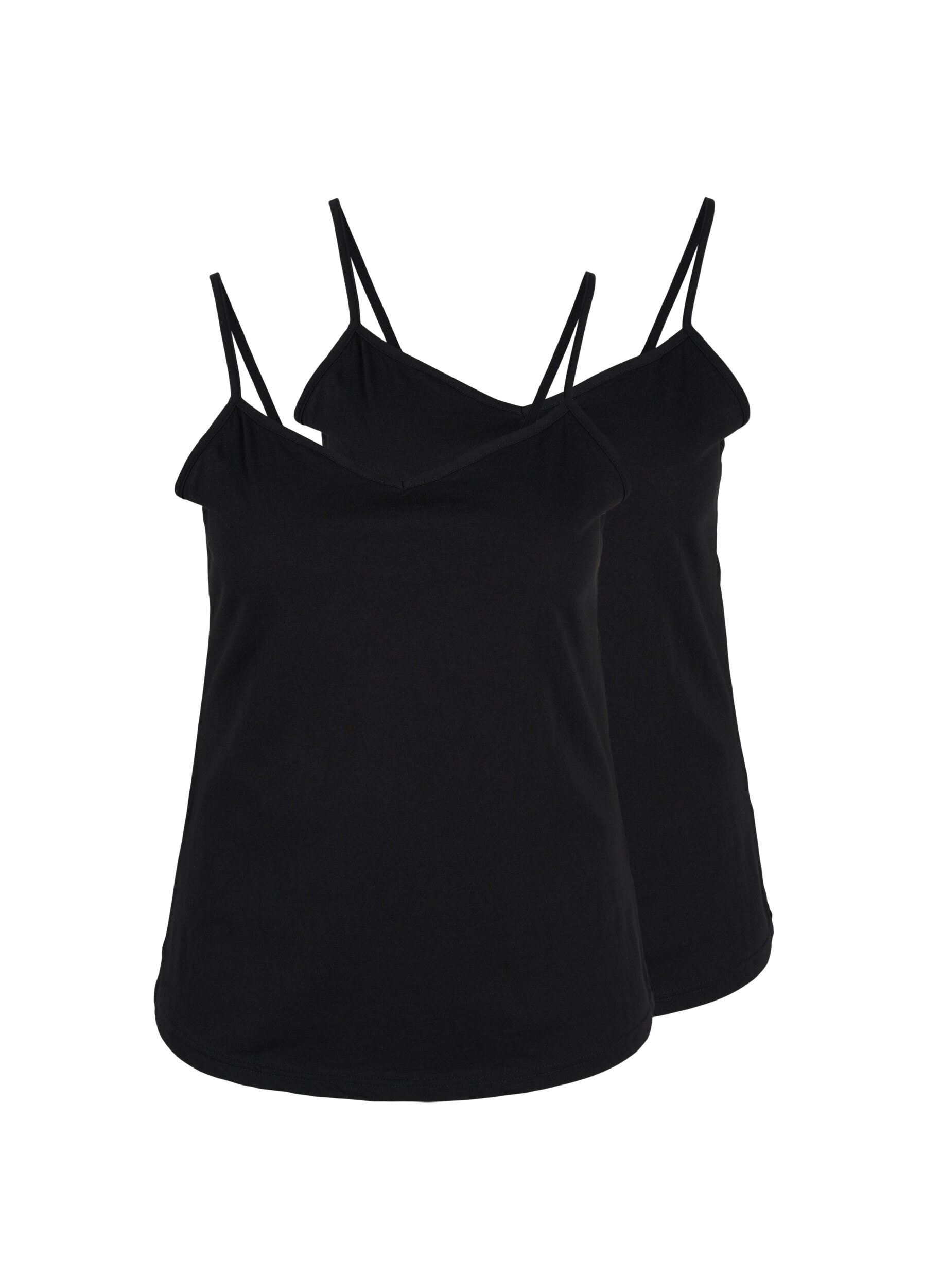 Zizzi2er-Pack Basic-Top aus Baumwolle, Black/Black, Packshot image number 0