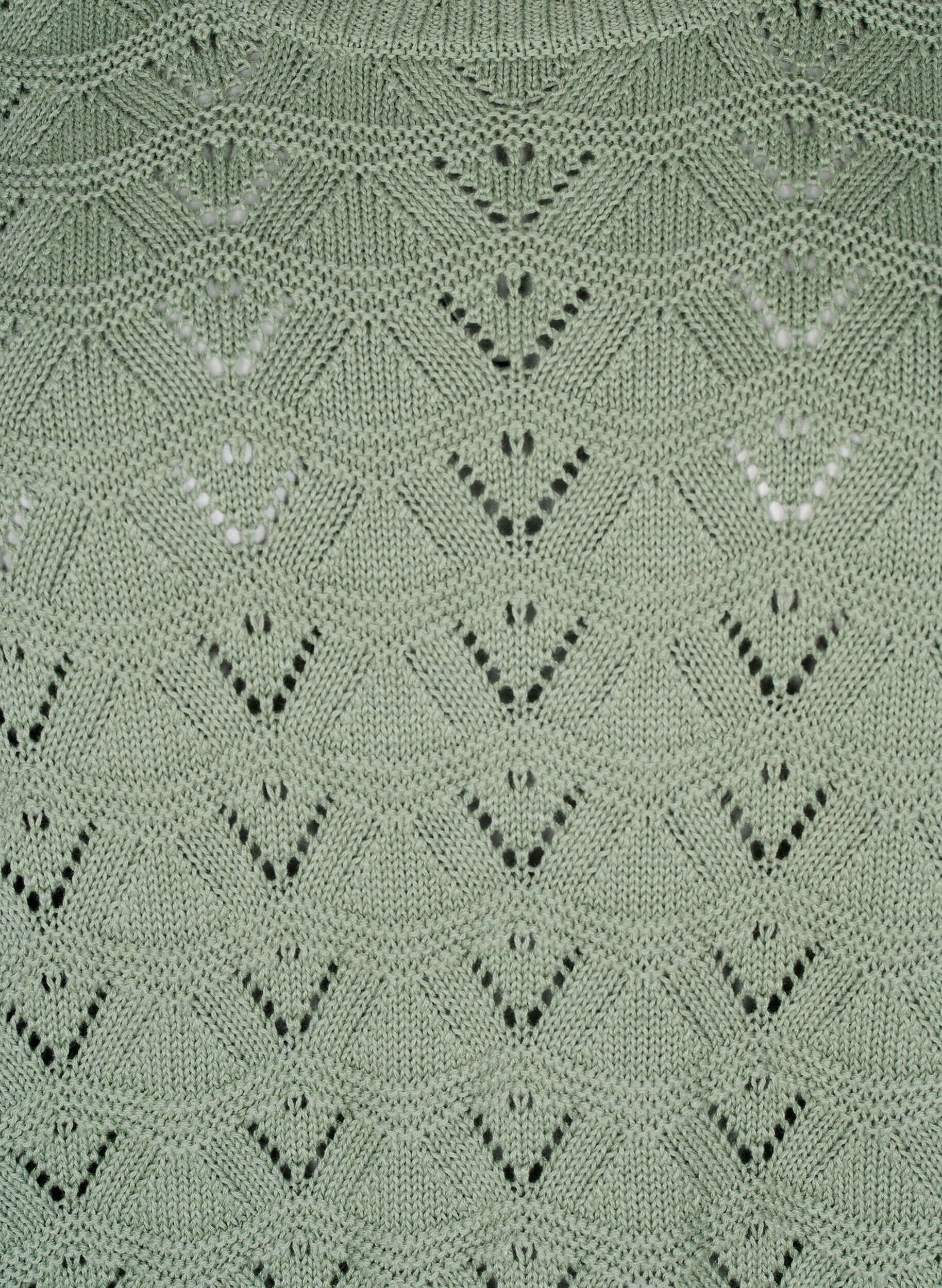 ZizziStrickbluse mit Lochmuster und langen &Auml;rmeln, Green Bay, Packshot image number 2