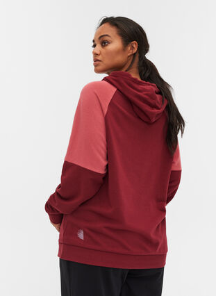 Sweatshirt mit Kapuze und Tasche, Pomegranate, Model image number 1
