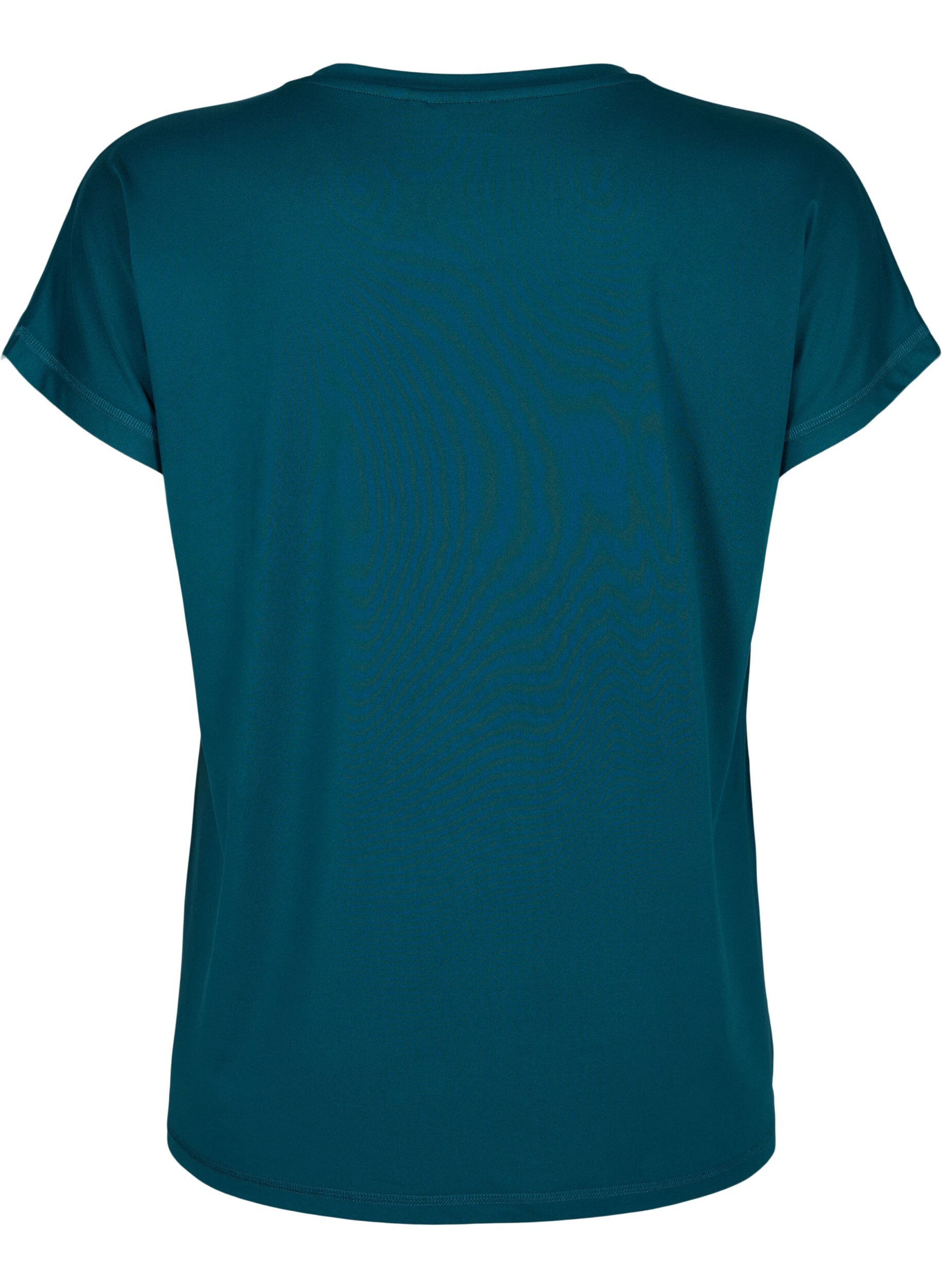 ZizziTrainingsshirt mit kurzen &Auml;rmeln und Print, Deep Teal/Pacific, Packshot image number 1