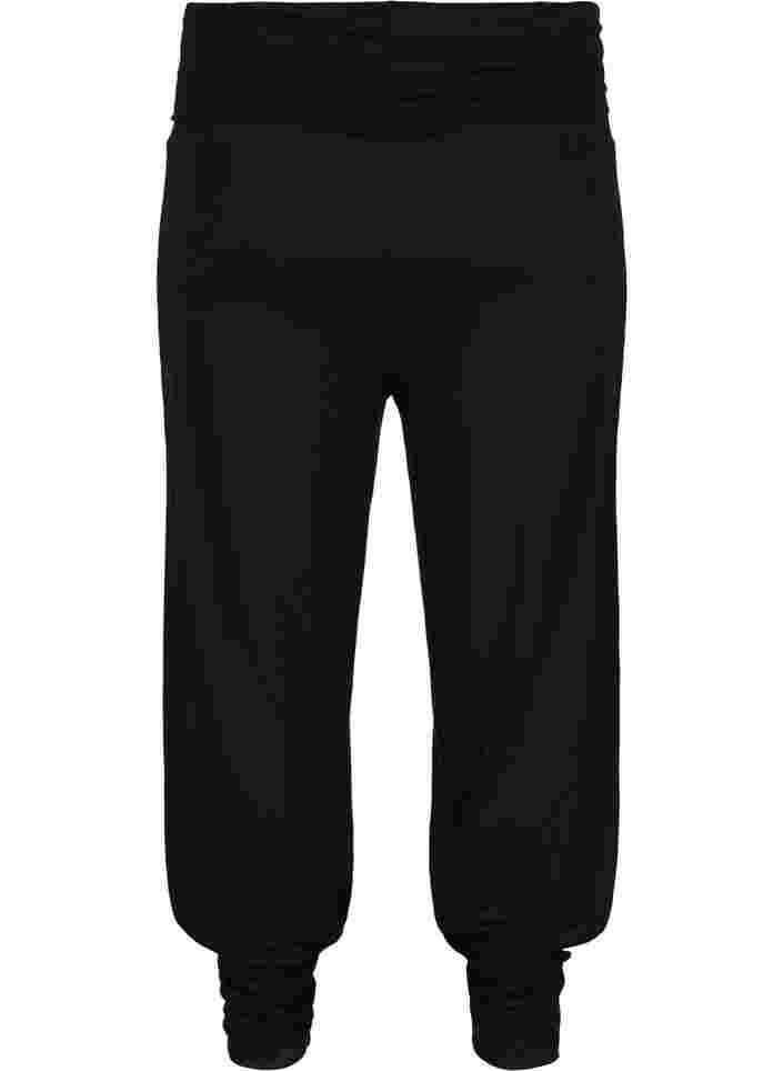 Lockere Viskose-Jogginghose mit elastischem Saum, Black, Packshot image number 1