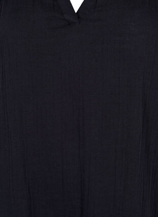Midikleid mit kurzen Ärmeln aus Baumwolle, Black, Packshot image number 2