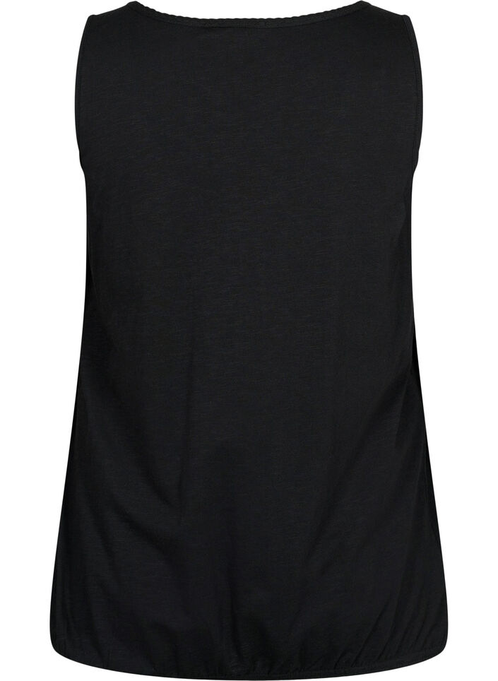 Top aus Baumwolle mit Spitzenbesatz, Black, Packshot image number 1