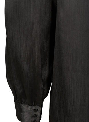 Shiny Bluse mit langen Puffärmeln, Black, Packshot image number 3