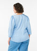 Gepunktete Bluse mit Bindeband und 3/4-&Auml;rmeln, Blau, Model image number 2