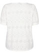  Kurz&auml;rmelige Bluse mit Lochmuster, Bright White, Packshot image number 1