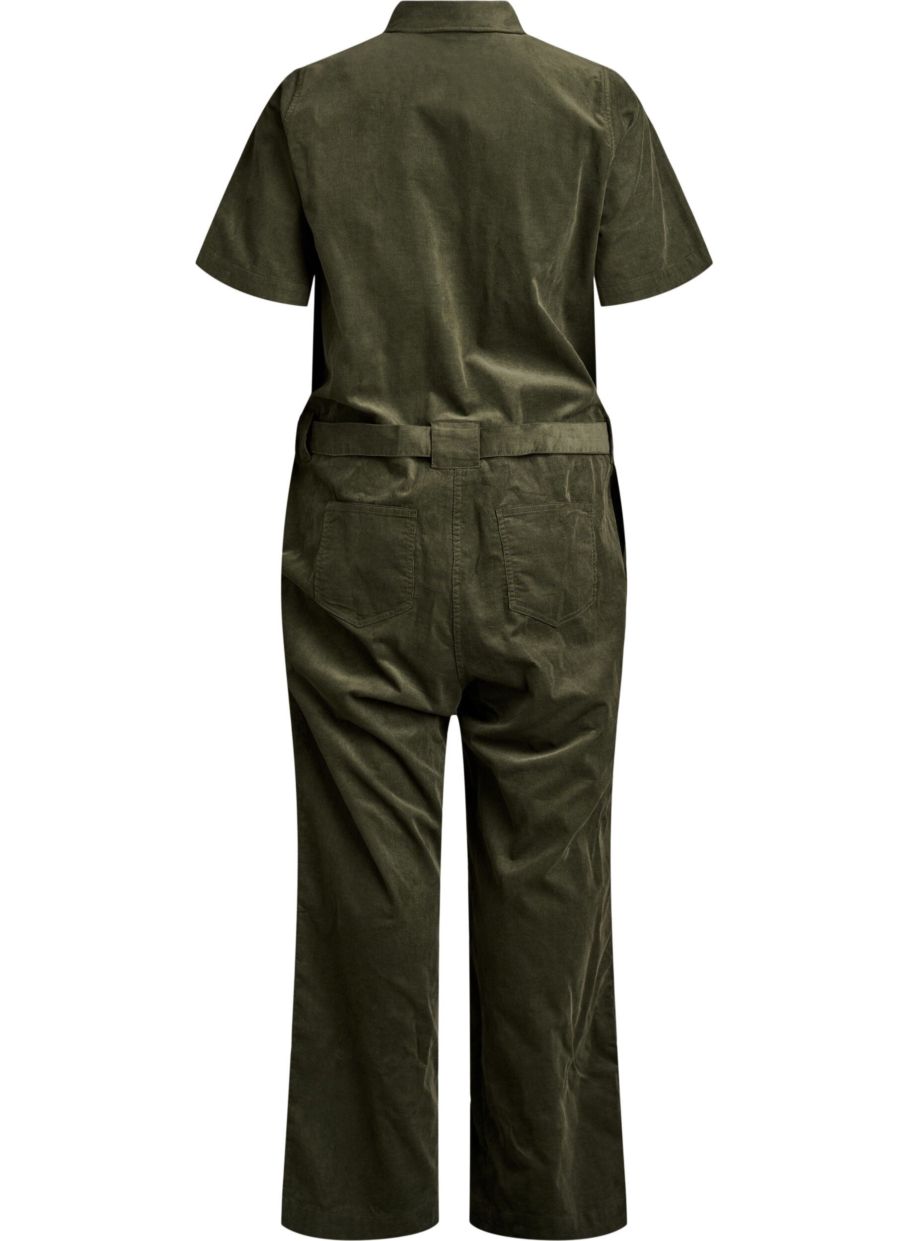 ZizziJumpsuit aus Cord mit geradem Bein, Gr&uuml;n, Packshot image number 1