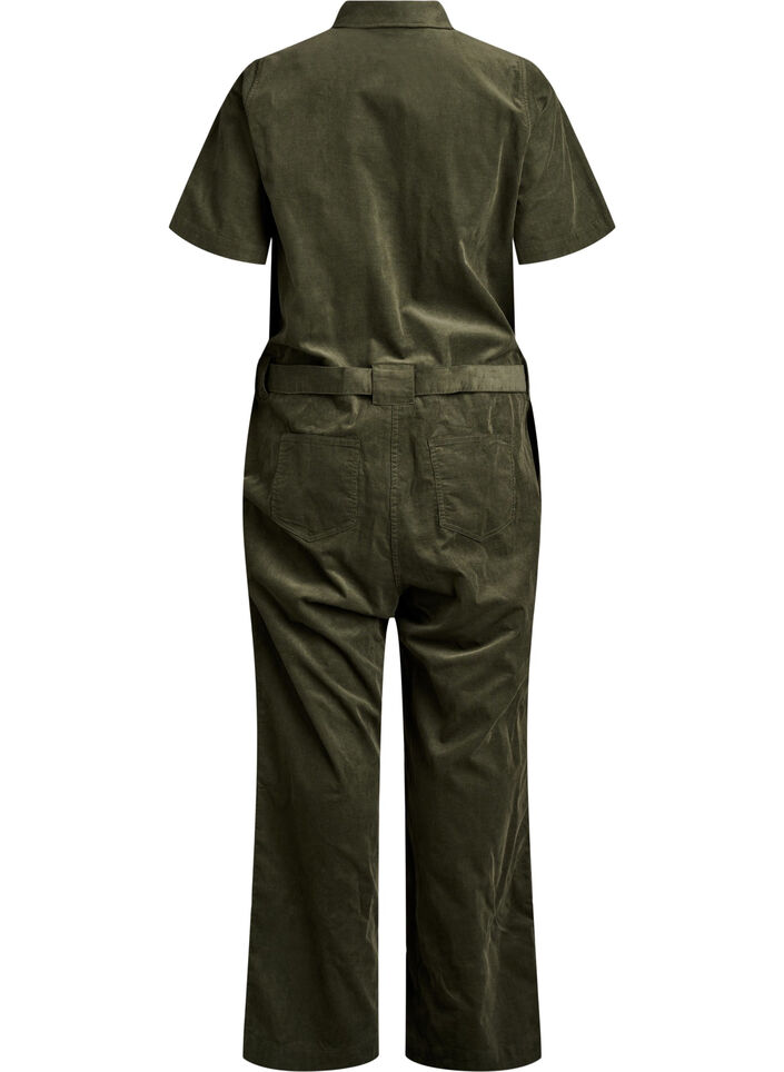 Jumpsuit aus Cord mit geradem Bein, Gr&uuml;n, Packshot image number 1
