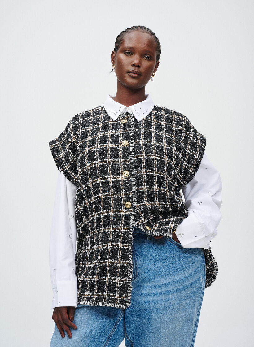 Bluse mit Strasssteinen, Weiß, Image image number 0