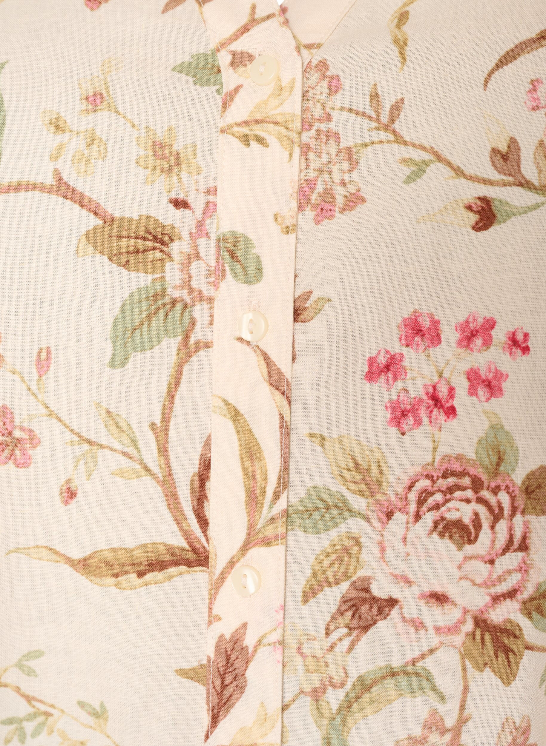 ZizziLange Bluse aus Leinen und Viskose, Vanille, Packshot image number 2