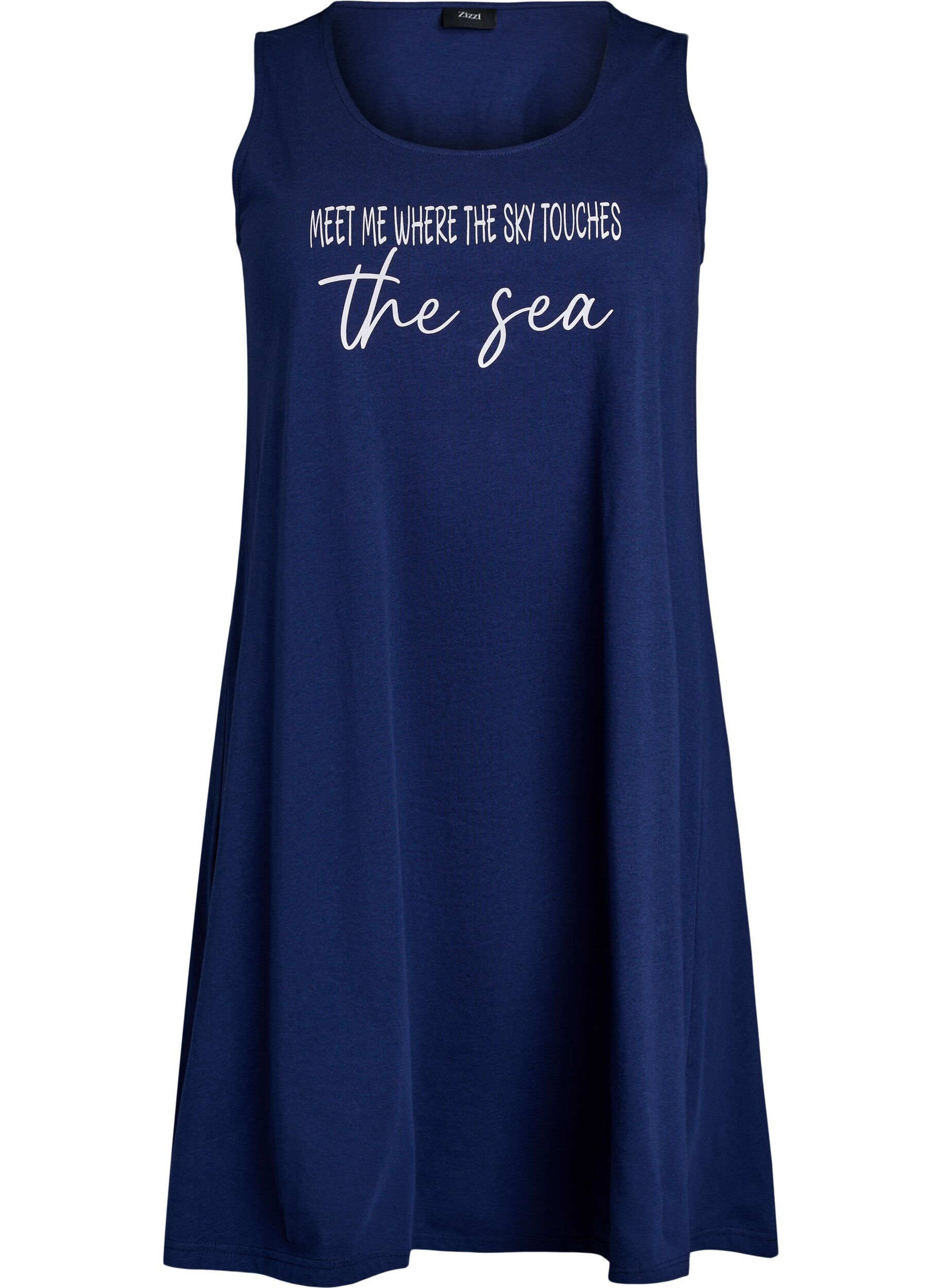 Zizzi&Auml;rmelloses Kleid in A-Linie, Blau, Packshot image number 0