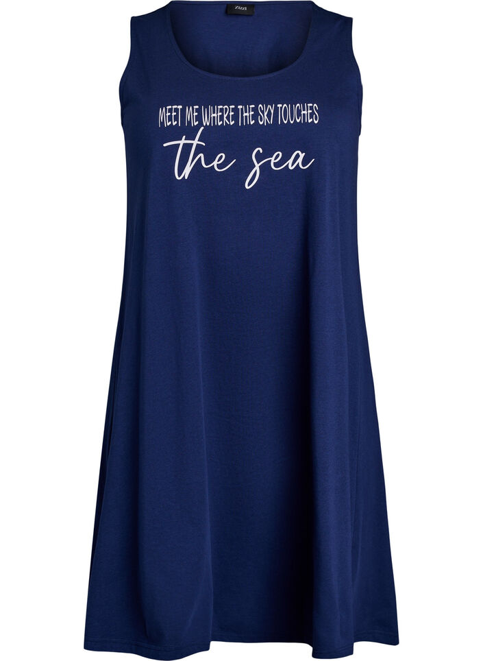 &Auml;rmelloses Kleid in A-Linie, Blau, Packshot image number 0