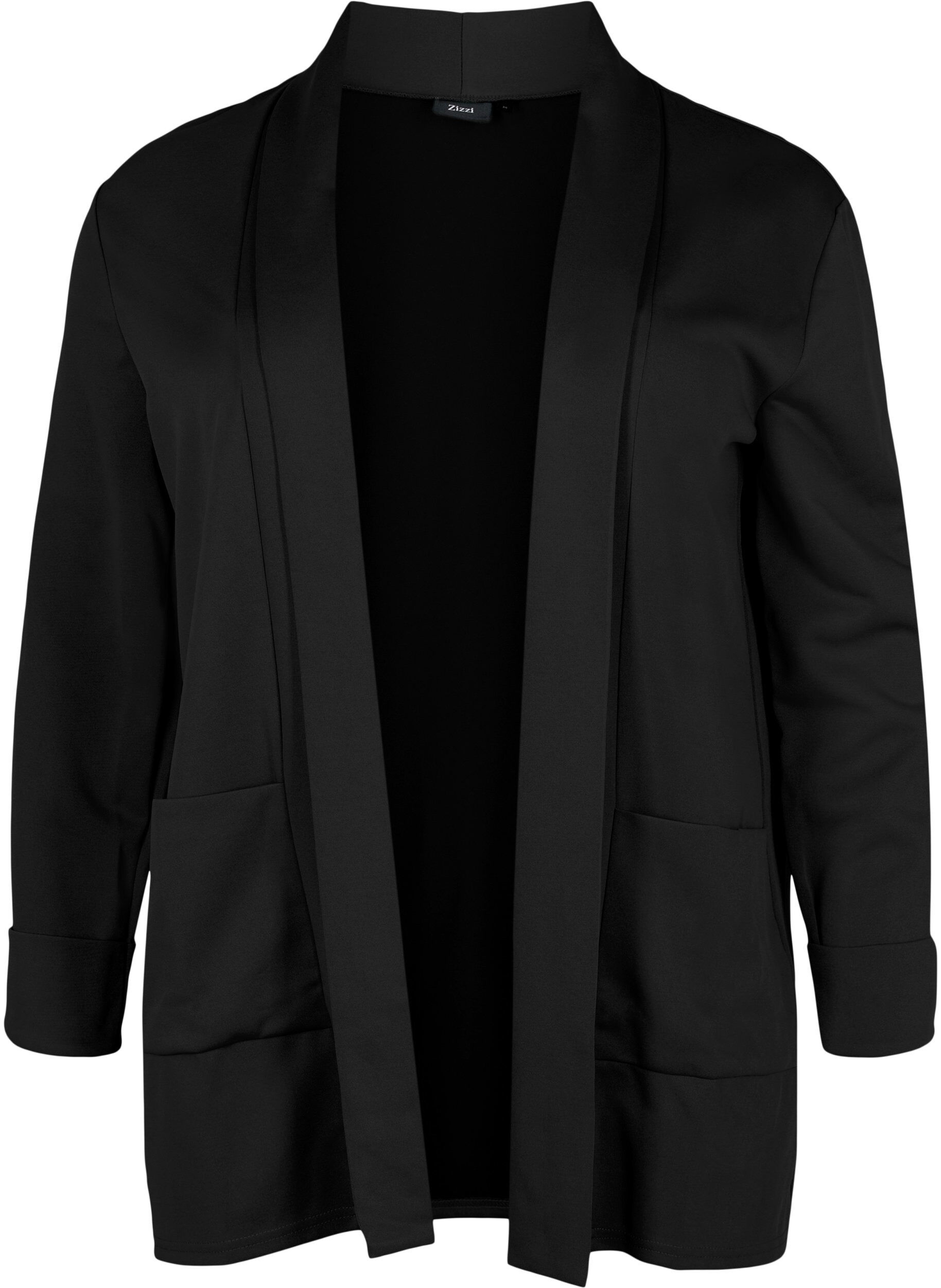ZizziOffenstehender Blazer mit 3/4-&Auml;rmeln, Black, Packshot image number 0