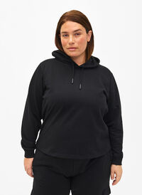 Sweatshirt-Hoodie, Black, Model