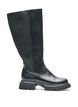 Langschaftstiefel mit Ripp-Eins&auml;tzen, Schwarz, Packshot image number 0