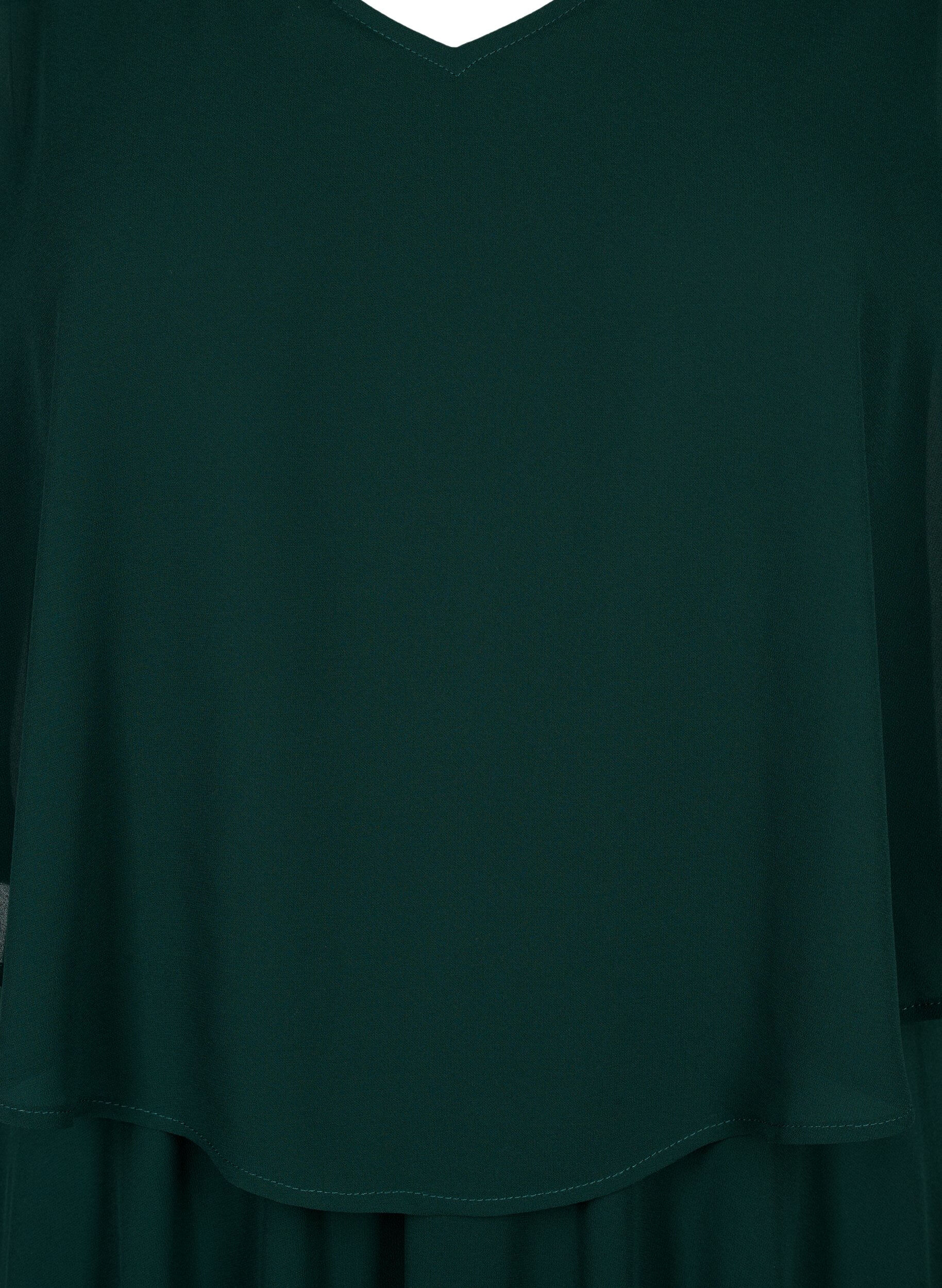 ZizziA-Linie Maxikleid mit kurzen &Auml;rmeln, Scarab, Packshot image number 2