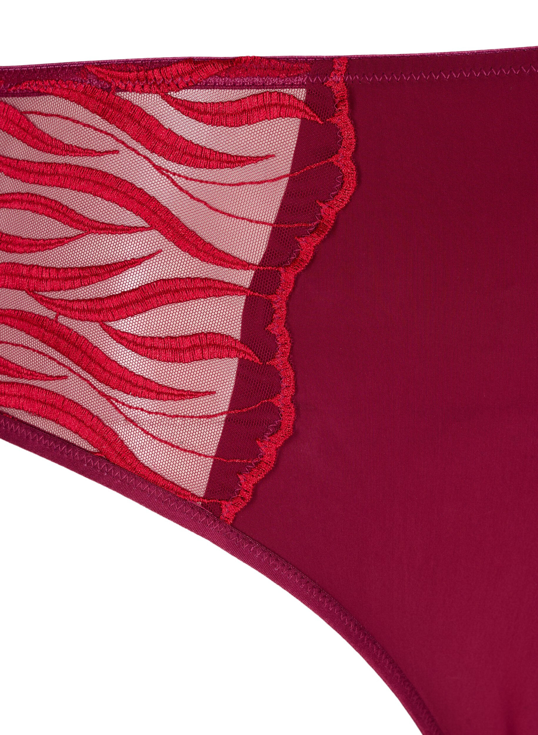 ZizziTai Slip mit Stickerei und regul&auml;rer Taille, Rot, Packshot image number 2