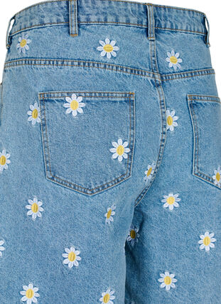 Mille kurze Hosen mit hohem Bund und Blumenstickerei, Light Blue Flower, Packshot image number 3