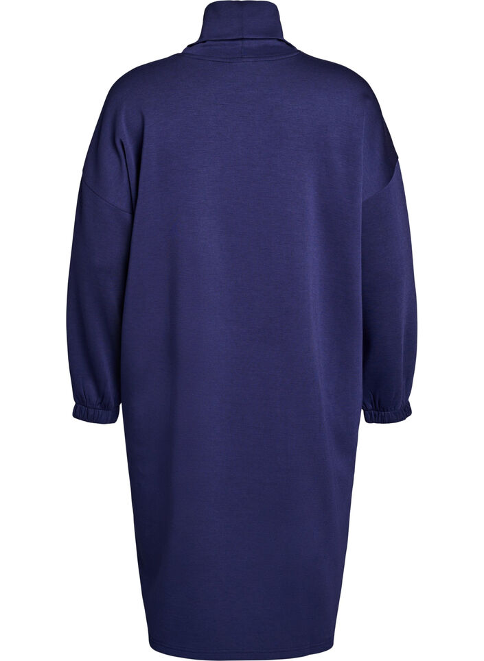 Rollkragenkleid in A-Form, Blau, Packshot image number 1