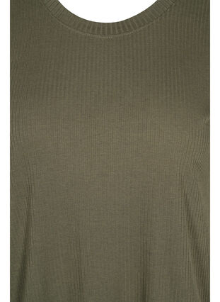Kurzarm T-Shirt in Rippqualität, Dusty Olive, Packshot image number 2
