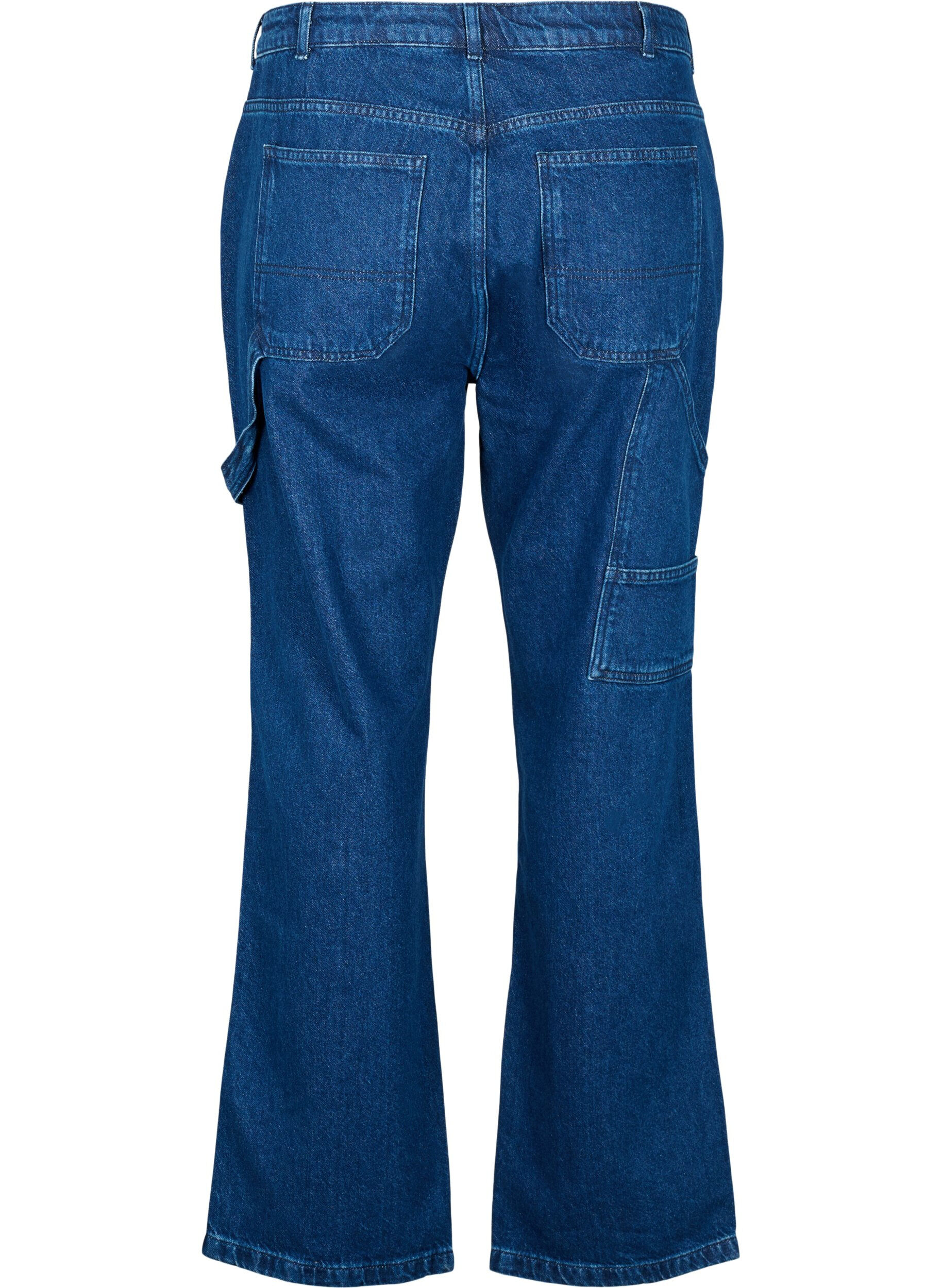 ZizziGerade Passform Cargo Jeans, Dark blue, Packshot image number 1