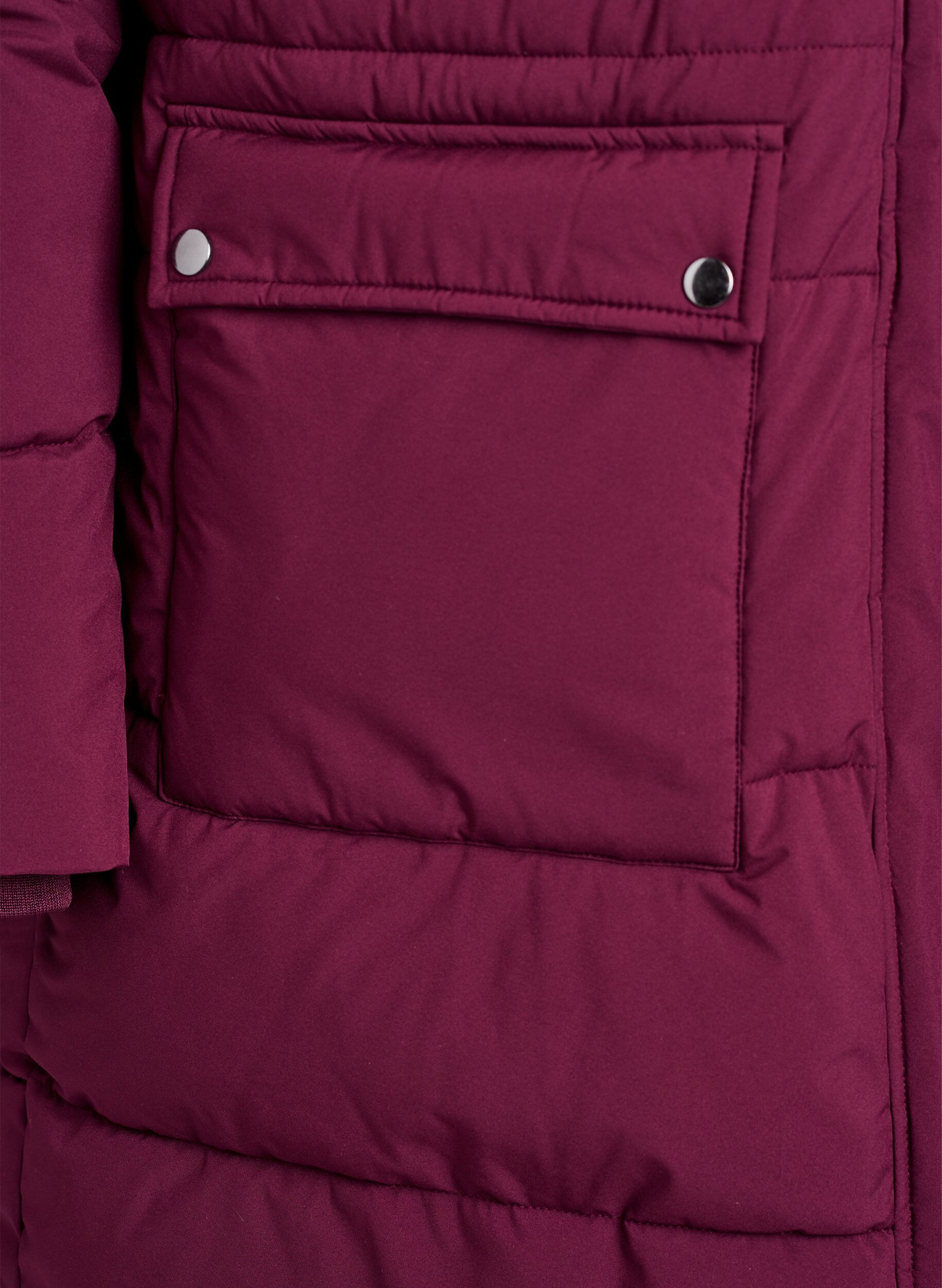 ZizziWasserabweisender Parka mit Kunstpelzkragen, Dunkles Bordeaux, Packshot image number 3