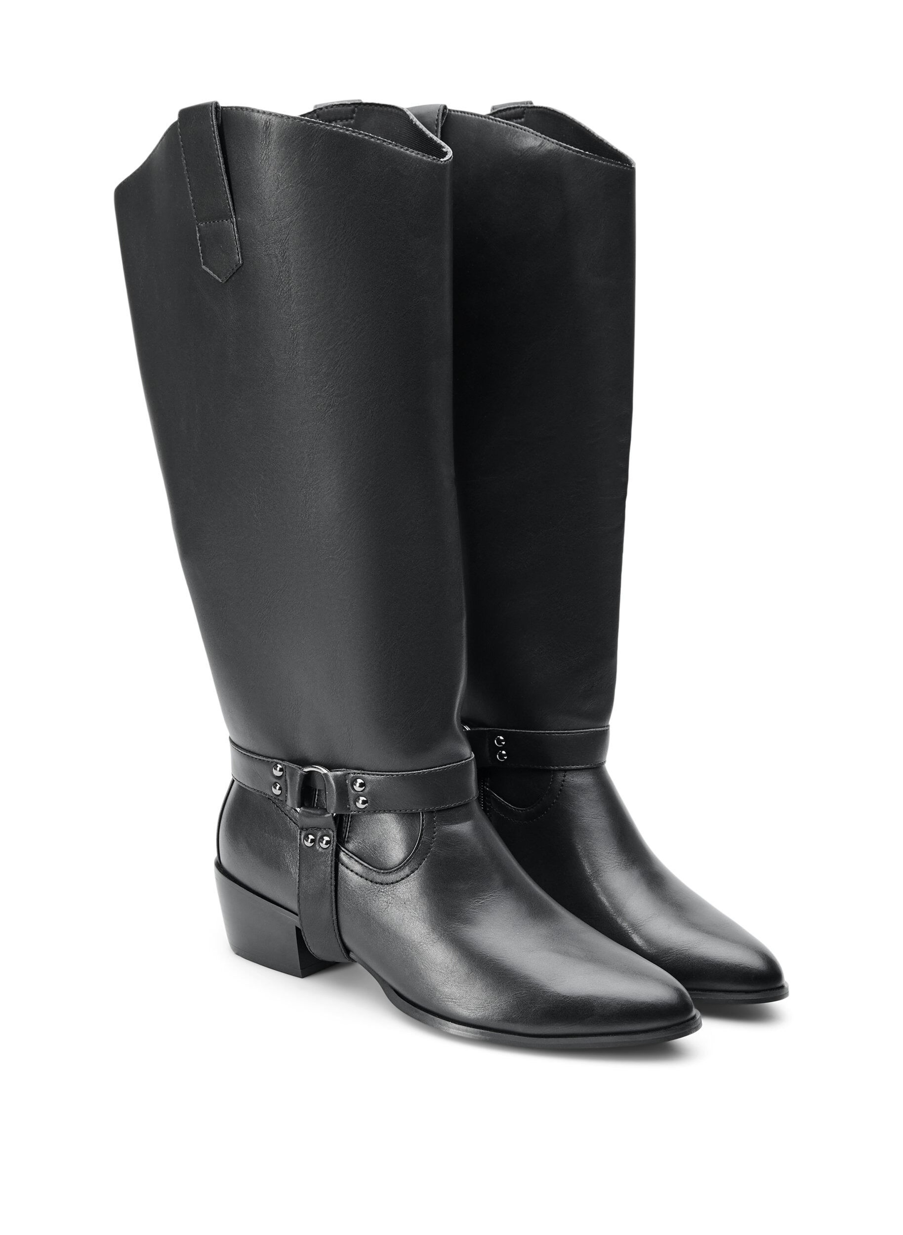 ZizziLangschaftstiefel mit abnehmbarem Schaft, Schwarz, Packshot image number 1