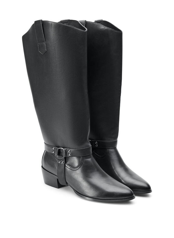 Langschaftstiefel mit abnehmbarem Schaft, Schwarz, Packshot image number 1
