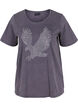 Acid Wash T-Shirt aus Baumwolle mit Ziersteinen, Dark Grey Wash, Packshot image number 0