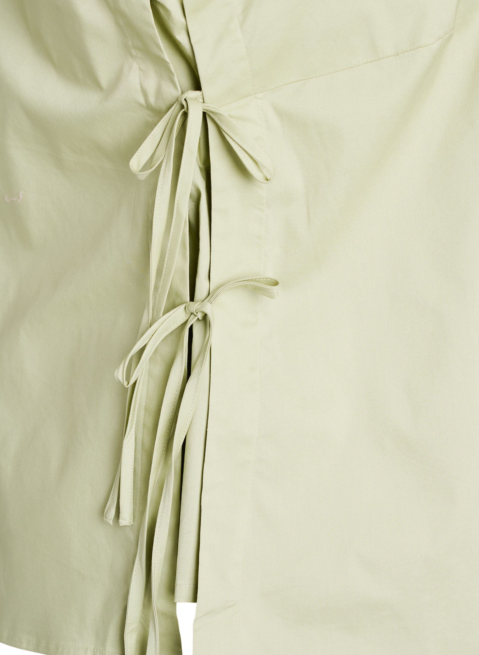 Zizzi&Auml;rmelloses Top mit Bindedetail an den Seiten, Gr&uuml;n, Packshot image number 3