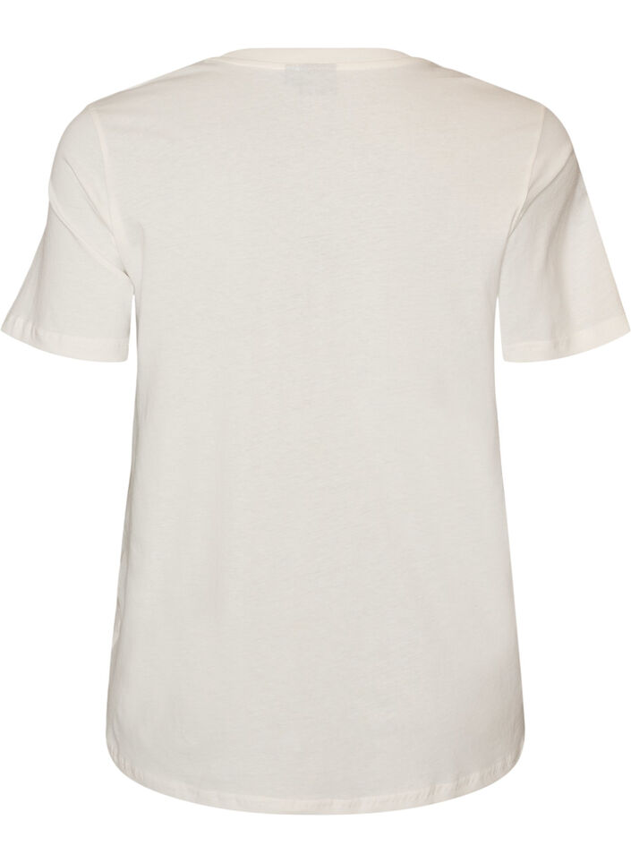 T-Shirt aus Baumwolle mit Print, Wei&szlig;, Packshot image number 1