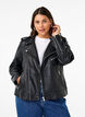 Bikerjacke aus Leder mit Taschen, Black, Model image number 0